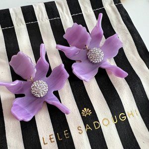 LELE SADOUGHI SMALL CRYSTAL LILY PURPLE STUD EARRING